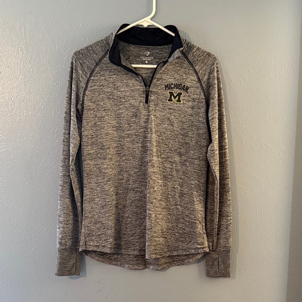 Gray Long Sleeve Colosseum Michigan Pullover